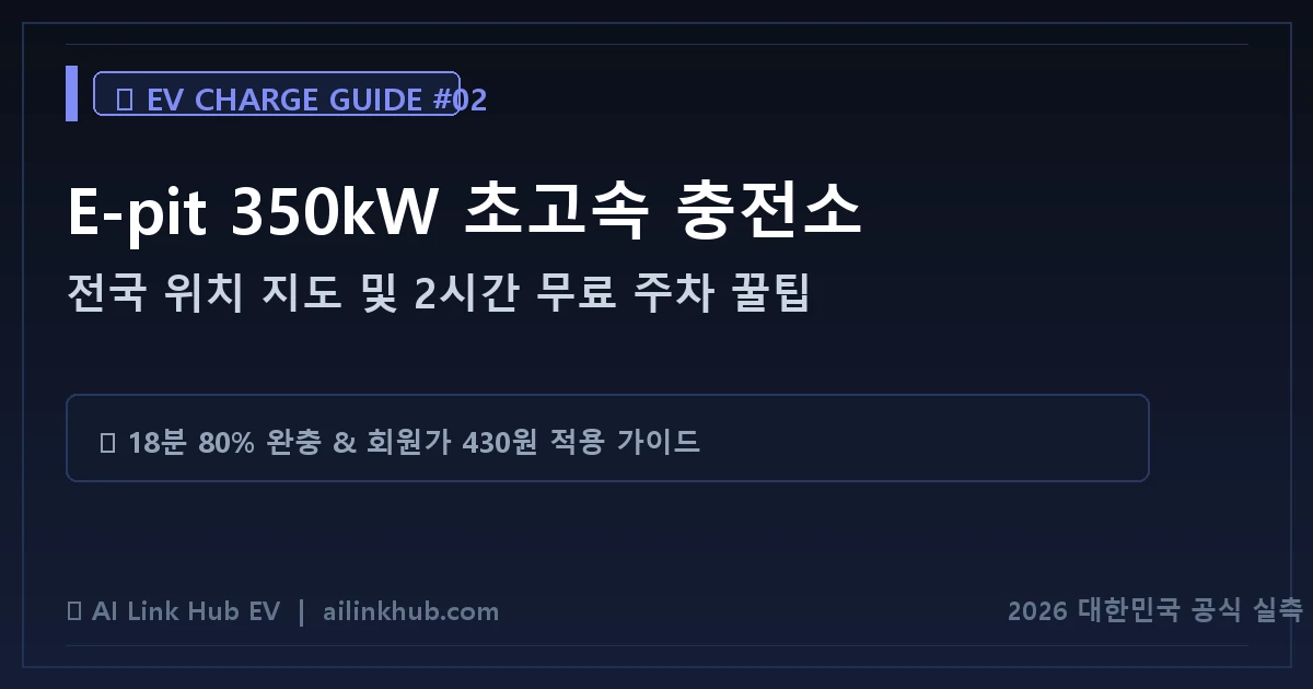 E-pit 초고속 350kW 충전소 전국 위치 및 무료 주차 꿀팁