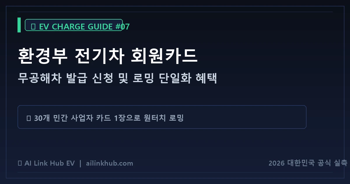 환경부 회원카드 발급 방법 및 로밍 요금 단일화 혜택